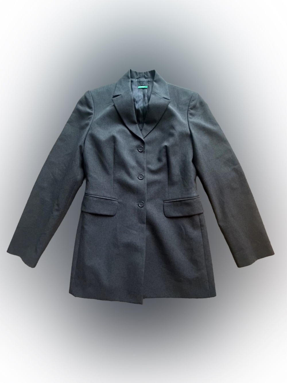 Vintage United Colors Of Benetton Women's Black Tailored Blazer Jacket Size 40